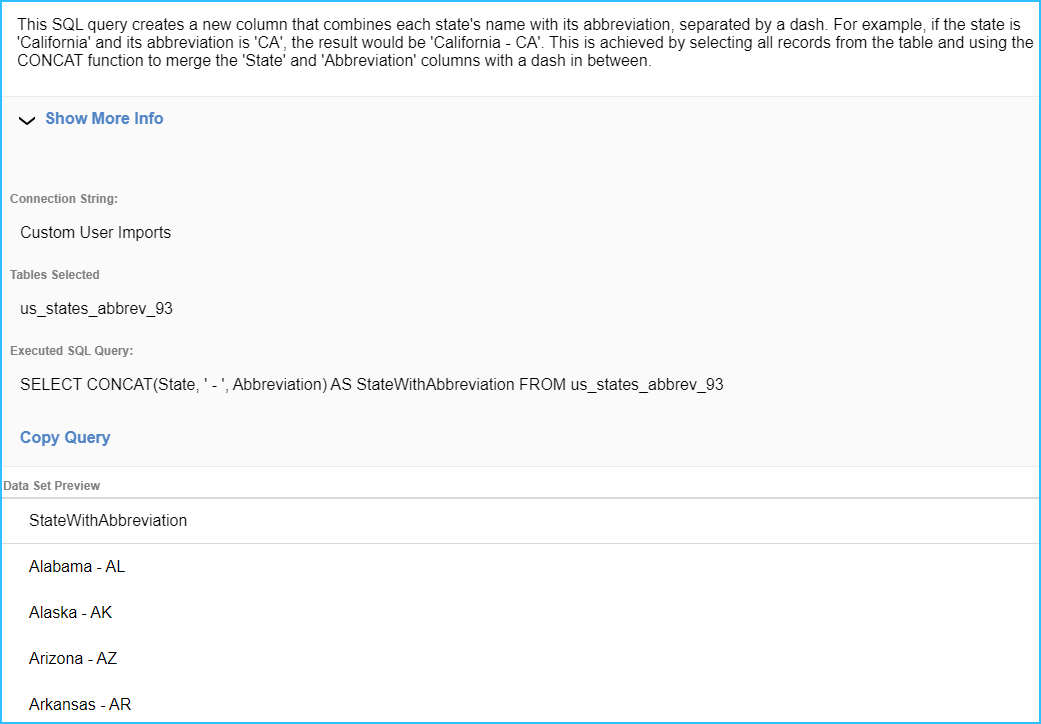 Prompt Result - CONCAT SQL Function