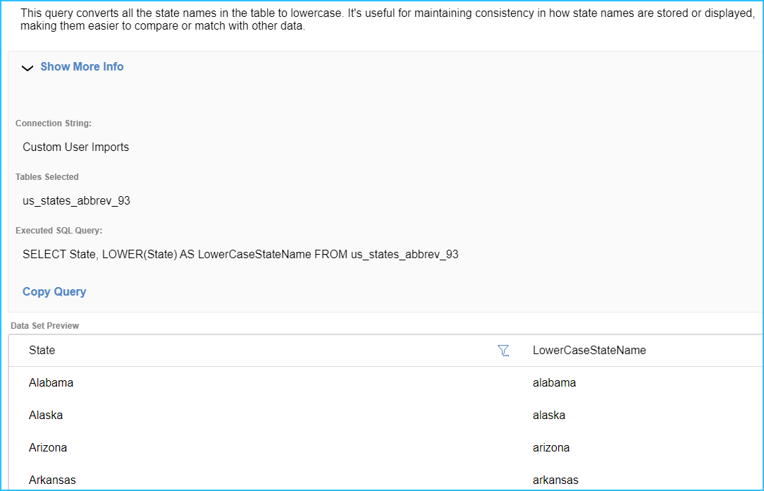 Prompt Result - LOWER SQL Function