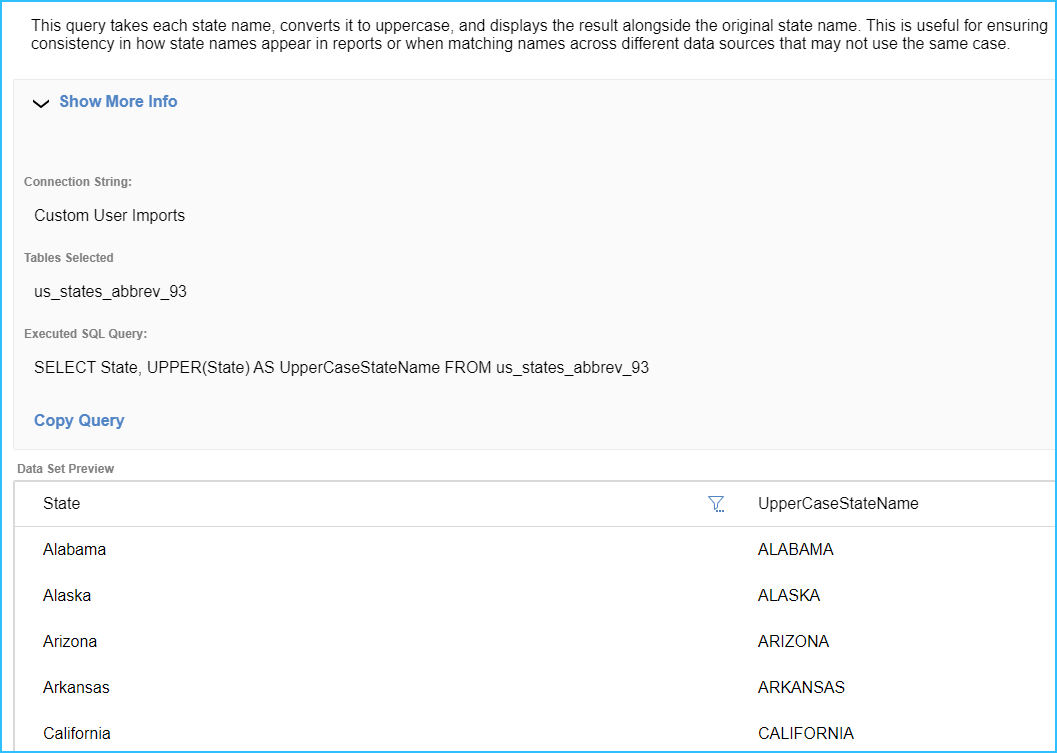 Prompt Result - Upper SQL Function